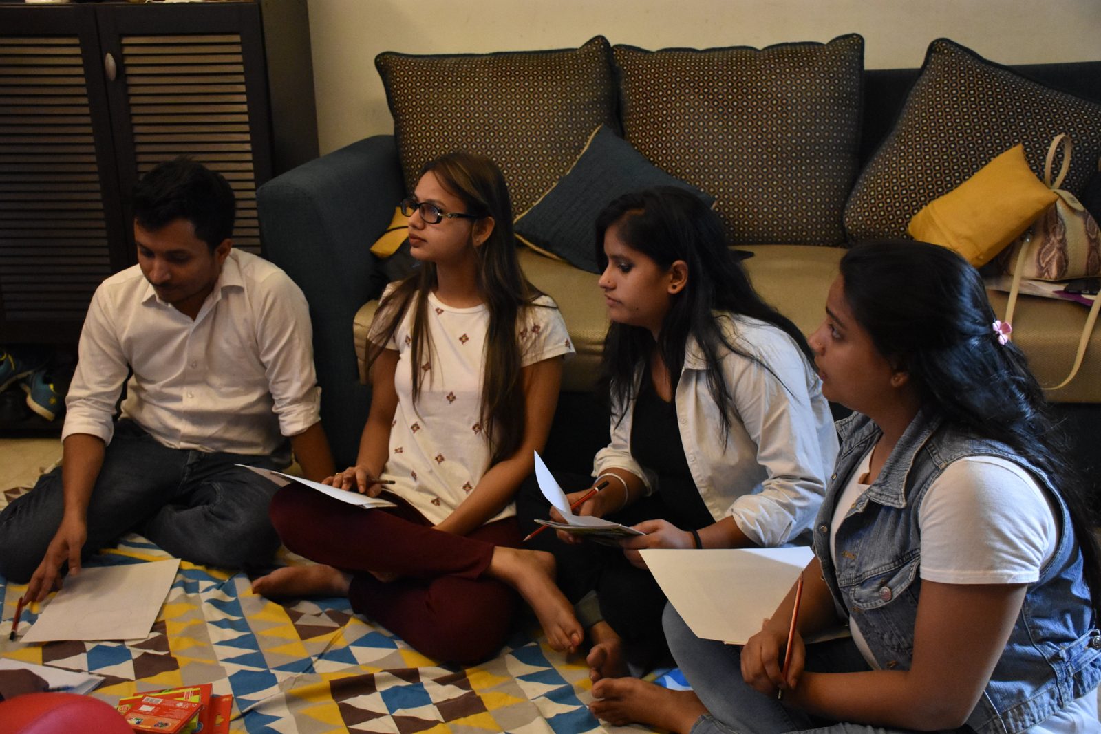 Participants in discussion during a session